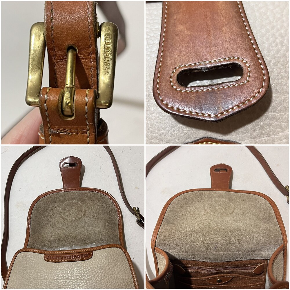 Vintage Dooney & Bourke Purse R25 Medium Essex Bone British Tan Leather - Picture 15 of 16